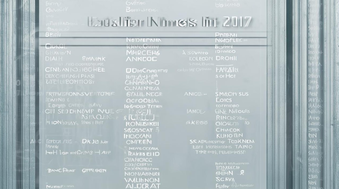 英语名字大全2017